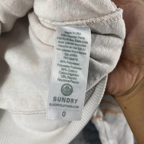 SUNDRY Hoodie XS Orange Zebra Print Long Sleeve Pullover Knit - Picture 11 of 14